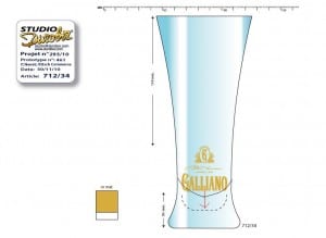 Cocktail glass for Galliano